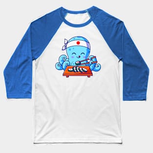 Octo Loves Sushi Baseball T-Shirt